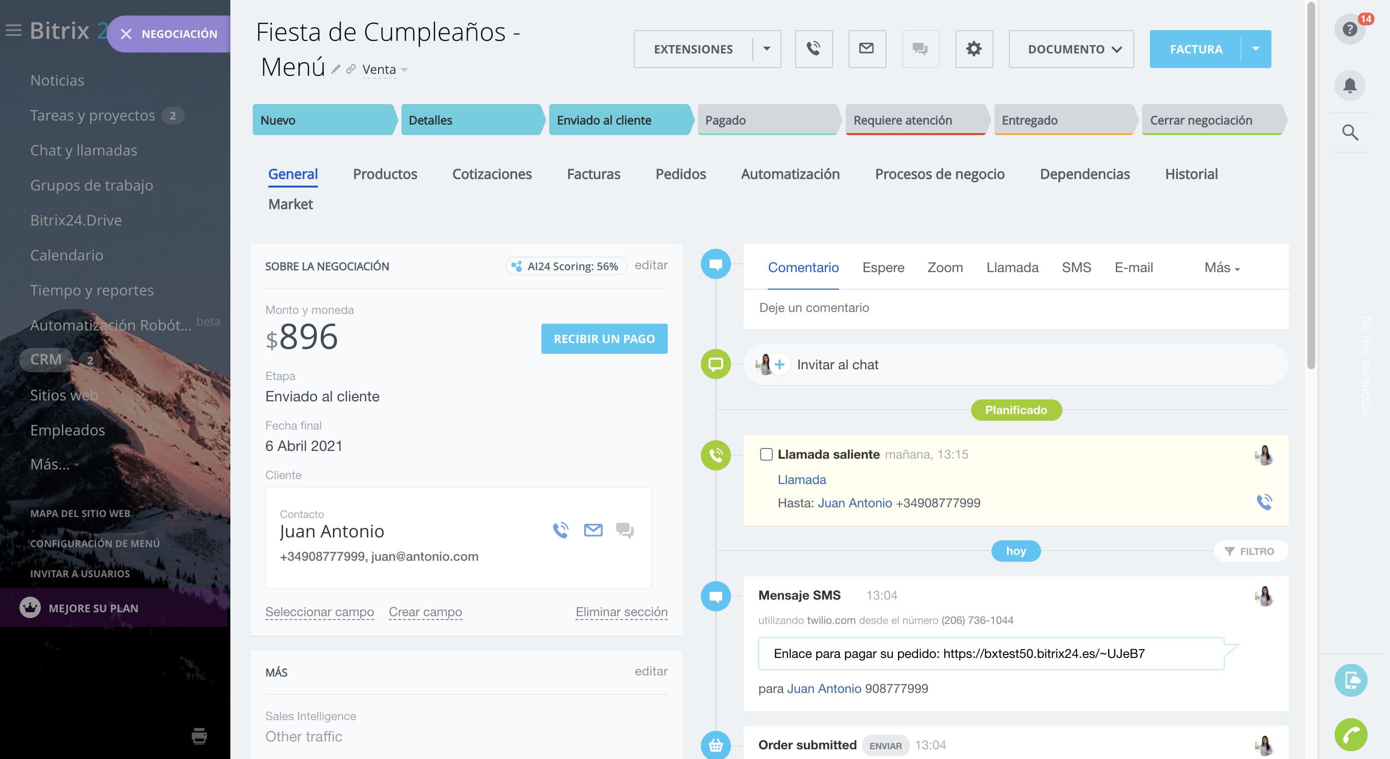 Track payments in real time