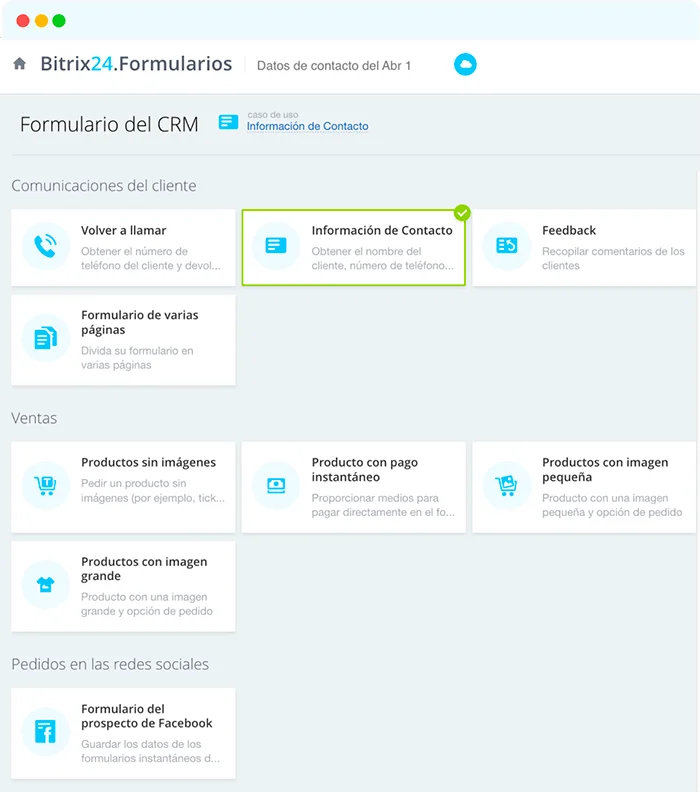 Formularios y páginas de destino