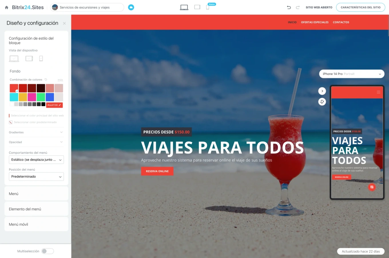herramienta de creación de sitios web
