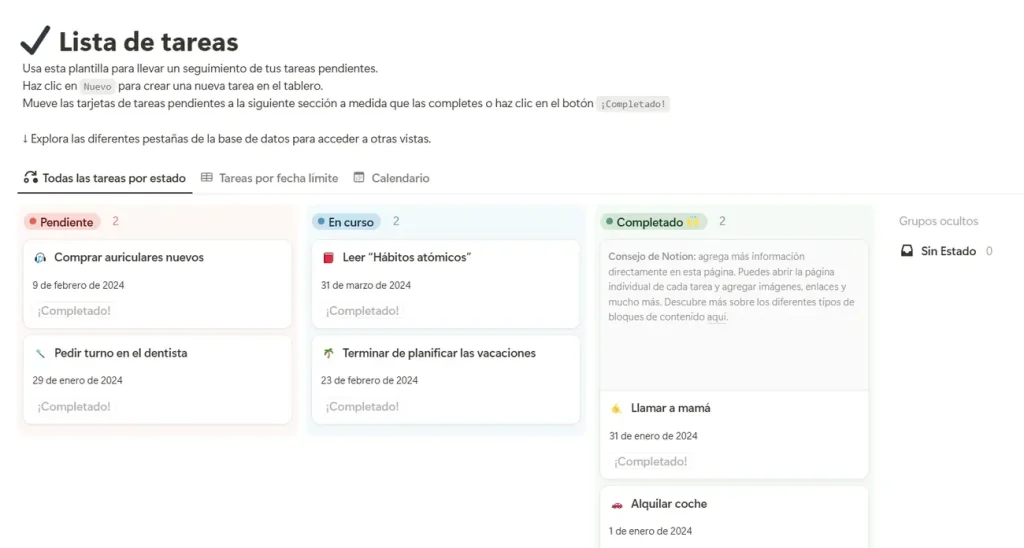Notion Tasks
